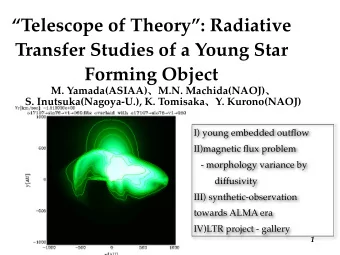 Telescope of Theory: Radiative  Transfer Studies of a Young Star  Forming Object M.