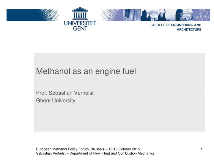 methanol as an engine fuel