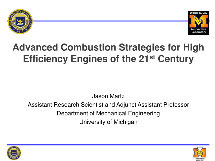 advanced combustion strategies for high efficiency