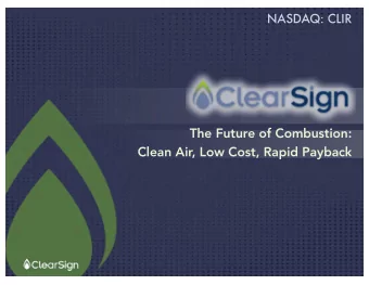 The Future of Combustion:  Clean Air, Low Cost, Rapid Payback  v  Cautionary Note on