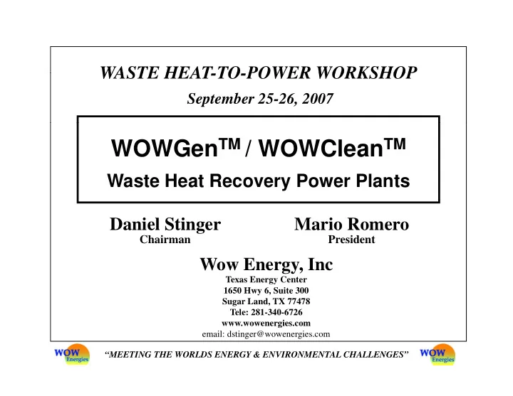 wow energy inc