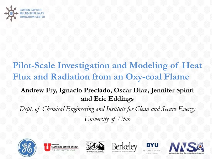 pilot scale investigation and modeling of heat flux and
