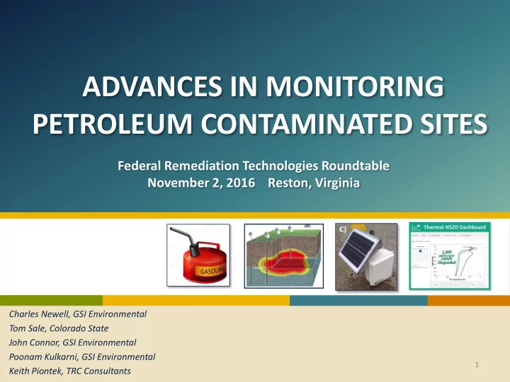 advances in monitoring petroleum contaminated sites