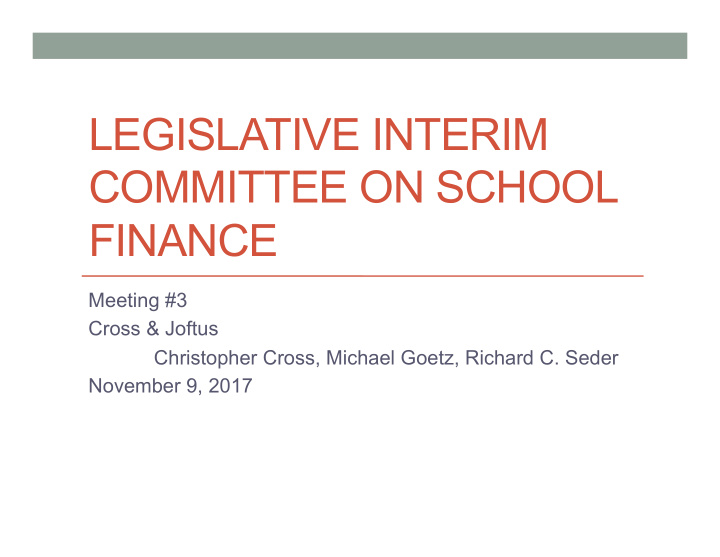 legislative interim committee on school finance