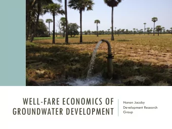 GROUNDWATER DEVELOPMENT  Group  GROUNDWATER, A HIDDEN RESOURCE  UNTIL NATURE REVEALS OTHERWISE