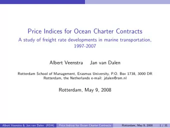 Price Indices for Ocean Charter Contracts  A study of freight rate developments in marine