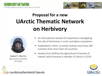 UArctic Thematic Network  on Herbivory  An international network of researchers investigating
