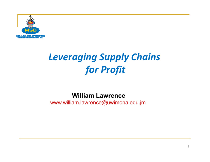 leveraging supply chains for profit
