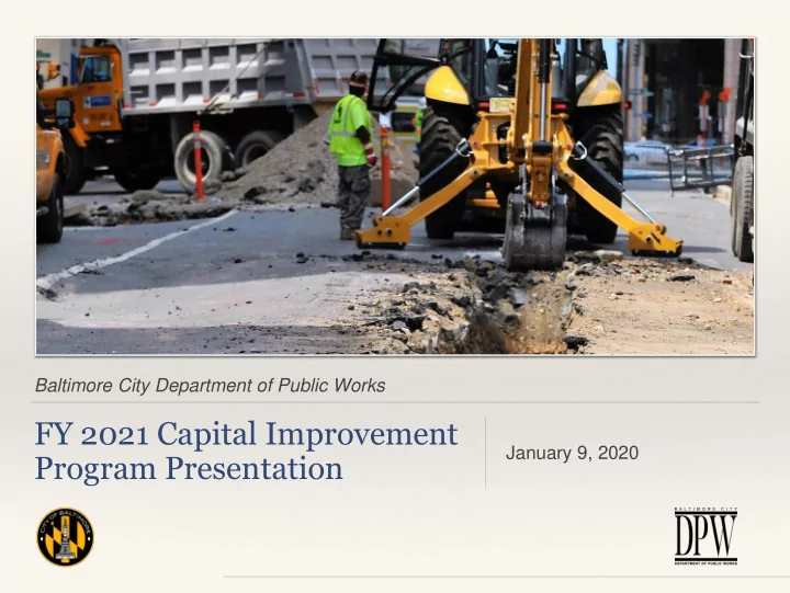 fy 2021 capital improvement