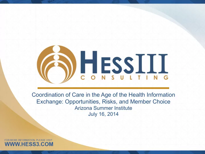coordination of care in the age of the health information