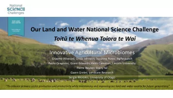 Our Land and Water National Science Challenge Toit te Whenua Toiora te Wai  Innovative