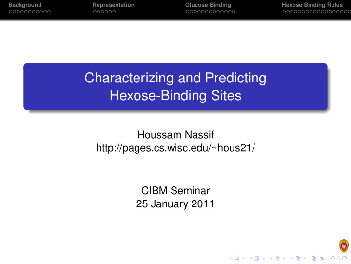 characterizing and predicting hexose binding sites