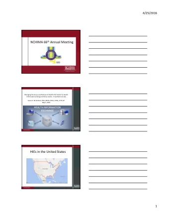 NCHIMA 66 th Annual Meeting  Managing the Access and Release of Health Information As Health