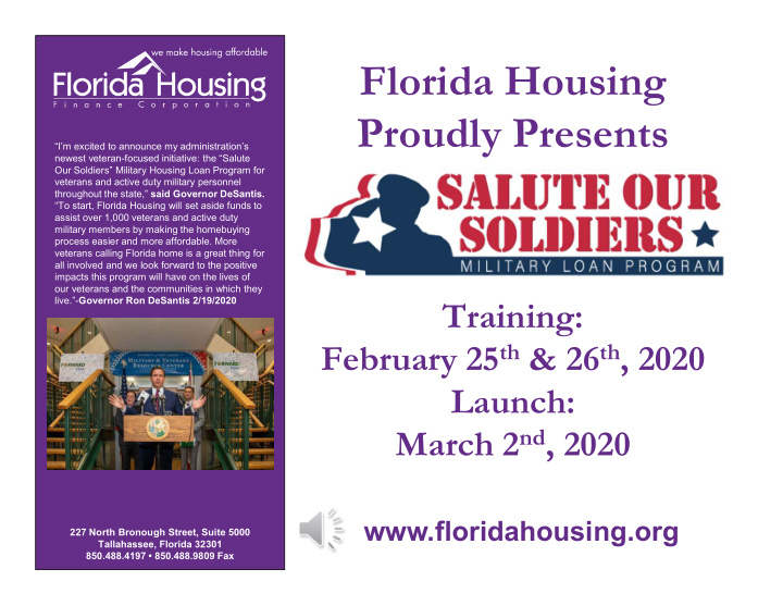 florida housing proudly presents