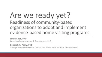 Are we ready yet?  Readiness of community-based  organizations to adopt and implement