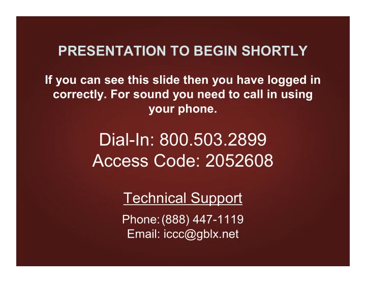dial in 800 503 2899 access code 2052608