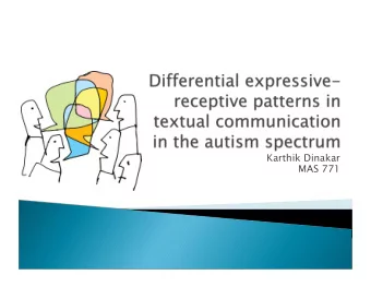 Karthik Dinakar  MAS 771  Brief introduction of problem space  Prior &amp; related work