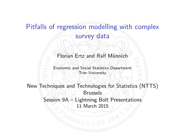 pitfalls of regression modelling with complex survey data