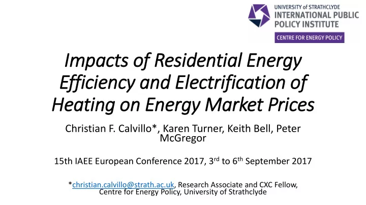im impacts of residential energy efficiency and ele