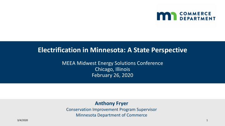 electrification in minnesota a state perspective