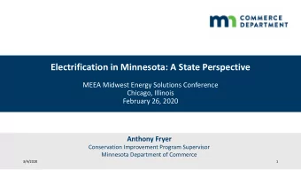 Electrification in Minnesota: A State Perspective  MEEA Midwest Energy Solutions Conference
