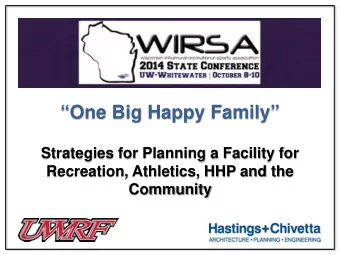 One Big Happy Family  Strategies for Planning a Facility for  Recreation, Athletics, HHP and