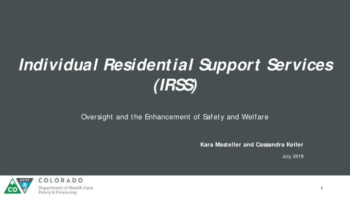 individual residential support services irss