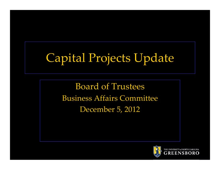 capital projects update