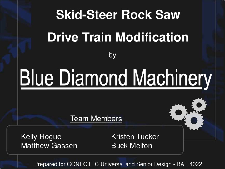 skid steer rock saw drive train modification