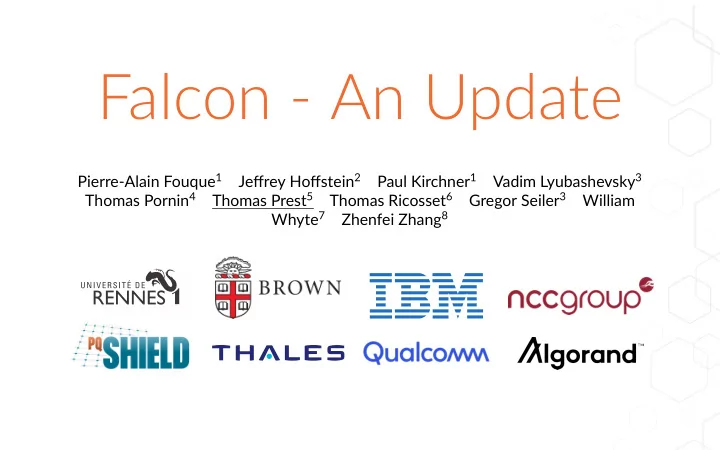falcon an update