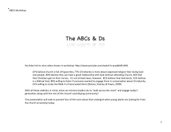 ABCS  Workshop    YouTube  link  to  intro  video  shown  in  workshop: