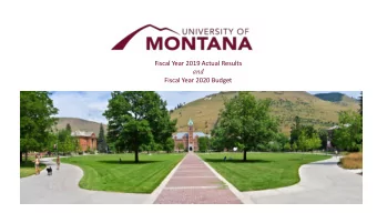 Fiscal Year 2020 Budget  General Fund Revenue  Budget to Actual  FY19  FY19  Budget  Actual