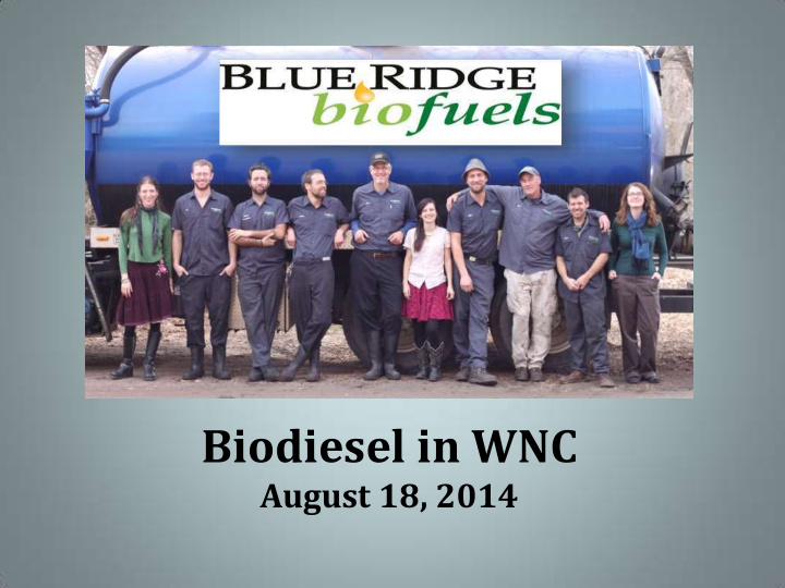 biodiesel in wnc