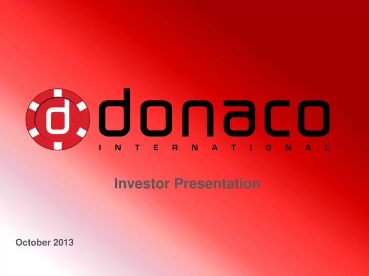 investor presentation