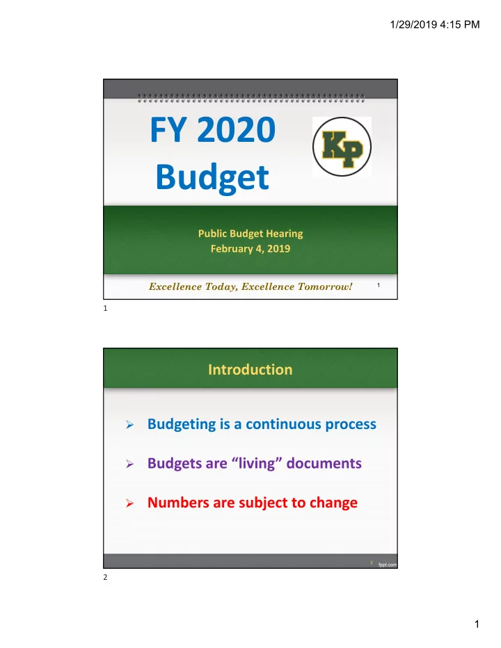 fy 2020 budget