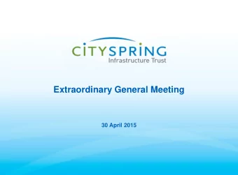 Extraordinary General Meeting  30 April 2015  DISCLAIMER  This presentation is not and does not
