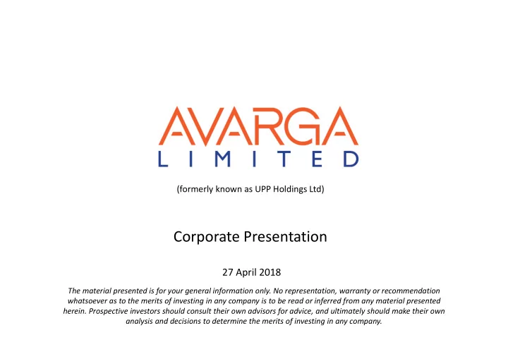 corporate presentation