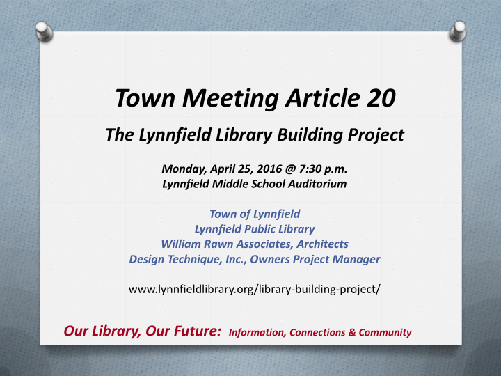 town meeting article 20