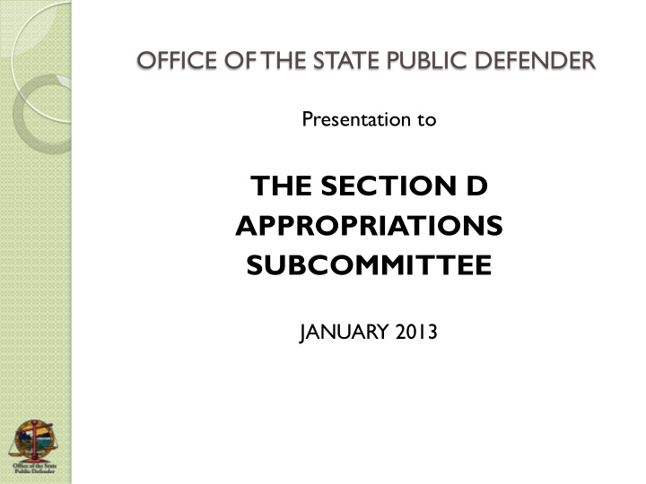 the section d appropriations subcommittee