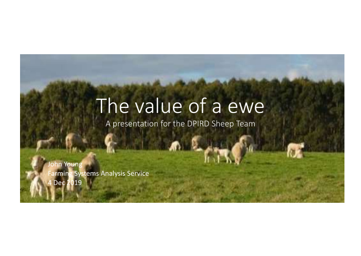 the value of a ewe