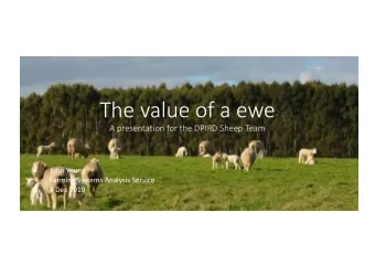 The value of a ewe  A presentation for the DPIRD Sheep Team  John Young  Farming Systems Analysis