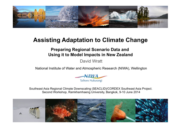 using it to model impacts in new zealand david wratt