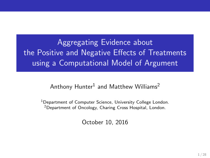 aggregating evidence about the positive and negative