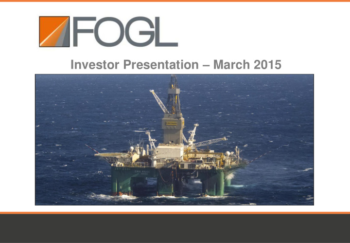 investor presentation march 2015 january 2015 disclaimer