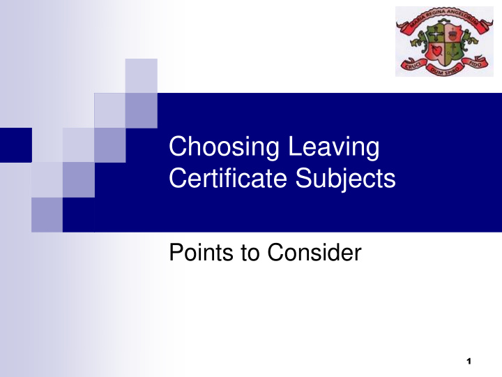 choosing leaving certificate subjects