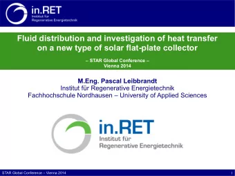 Fluid distribution and investigation of heat transfer  on a new type of solar flat-plate collector