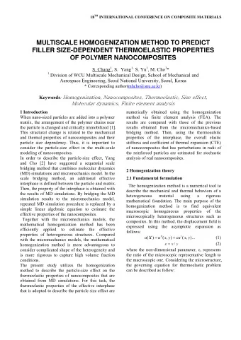MULTISCALE HOMOGENIZATION METHOD TO PREDICT  FILLER SIZE-DEPENDENT THERMOELASTIC PROPERTIES  OF