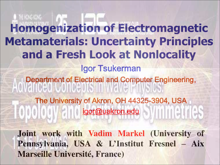 homogenization of electromagnetic