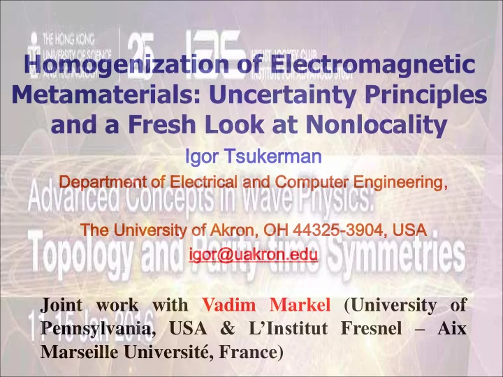 homogenization of electromagnetic