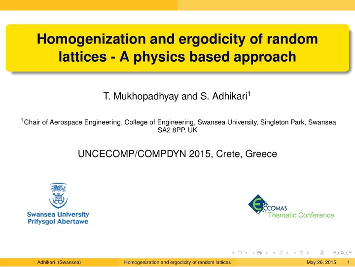 homogenization and ergodicity of random lattices a